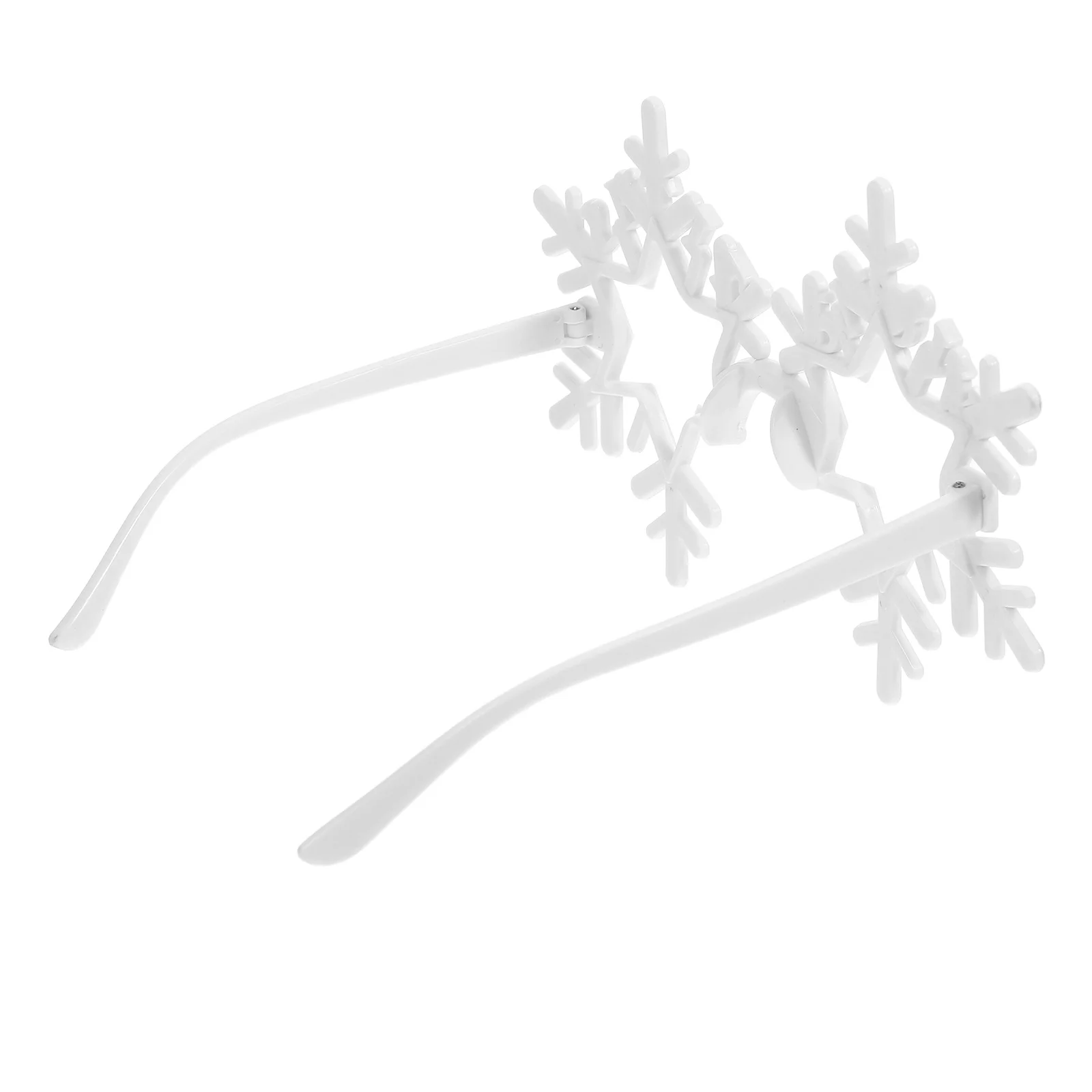 

1Pair Hollow Snowflake Eyeglasses Frameless Fashion Party Glasses Photo Prop Creative Snowflake Shape Glasses for Parties