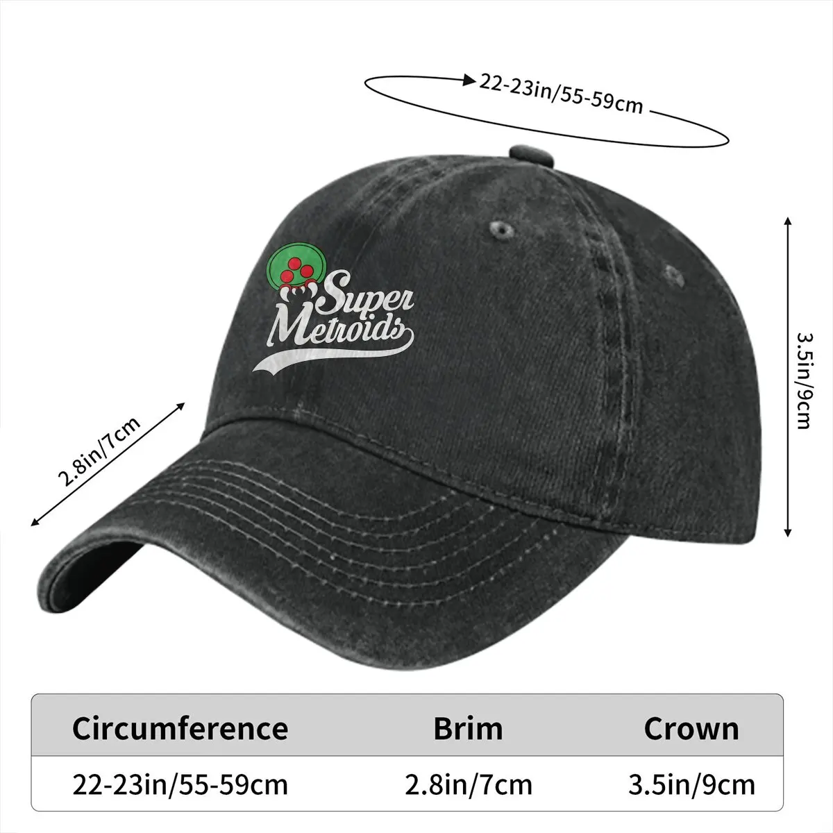 Team Super Metroids Baseball Caps Peaked Cap Super Metroid Game Sun Shade Hats for Men image 2