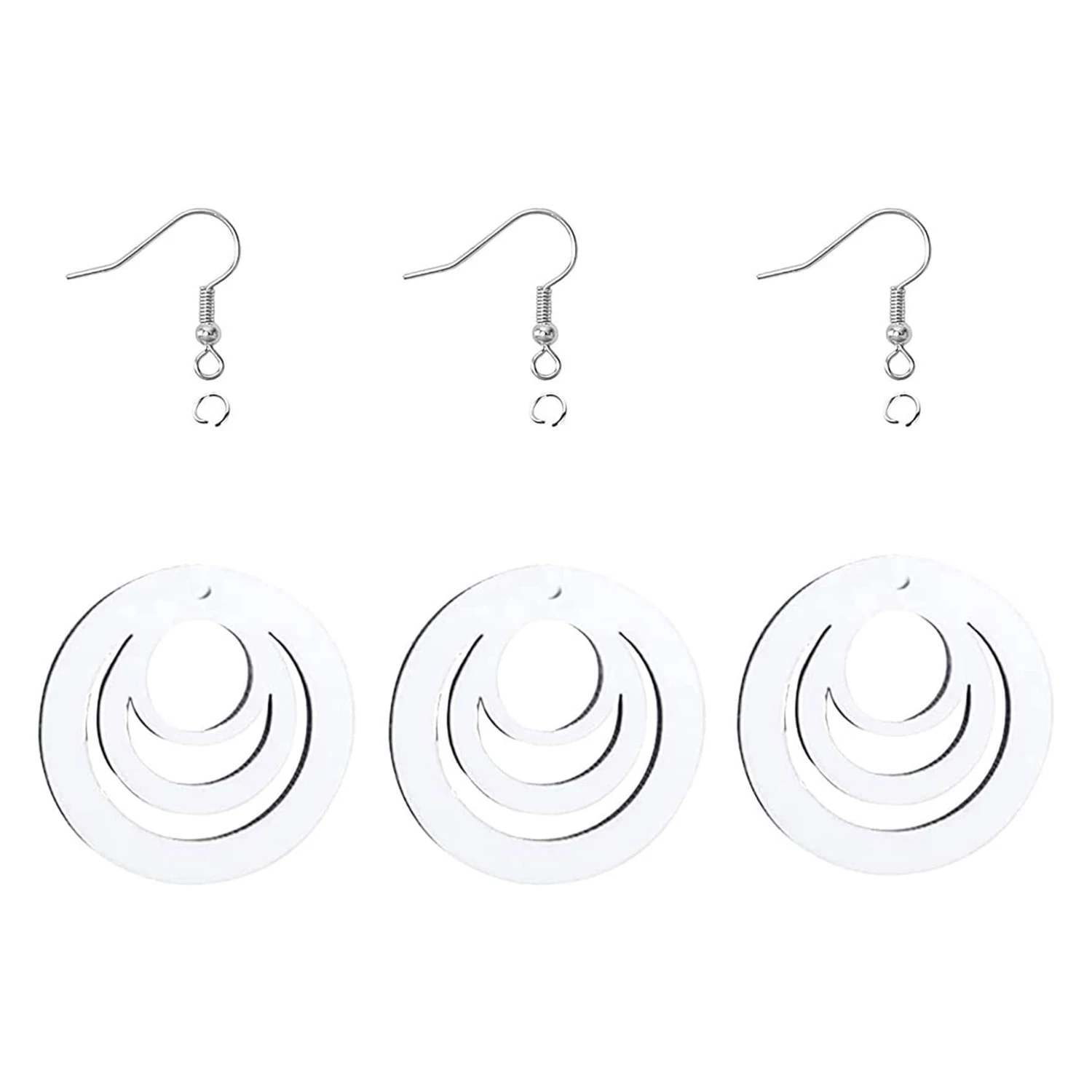

A32HOT-30Pcs Sublimation Blank Earrings Heat Transfer Sublimation Print Wire Hook Earrings For DIY Jewelry Making Craft