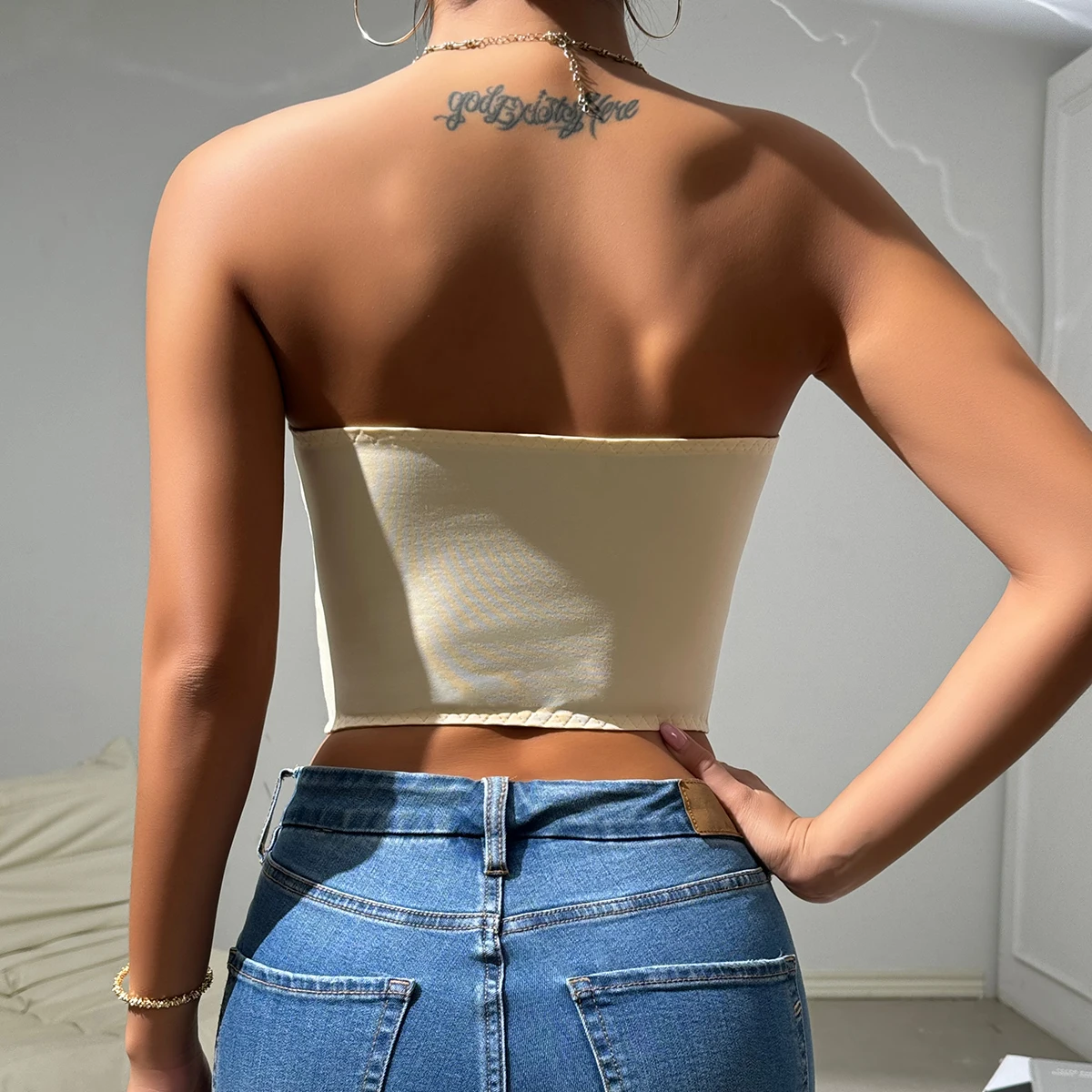 Elegant Sleeveless Tube Tops Womens Strapless Corset Crop Top Sexy Lingerie Tank Top Summer Party Vest Fashion Slim Fit Camisole