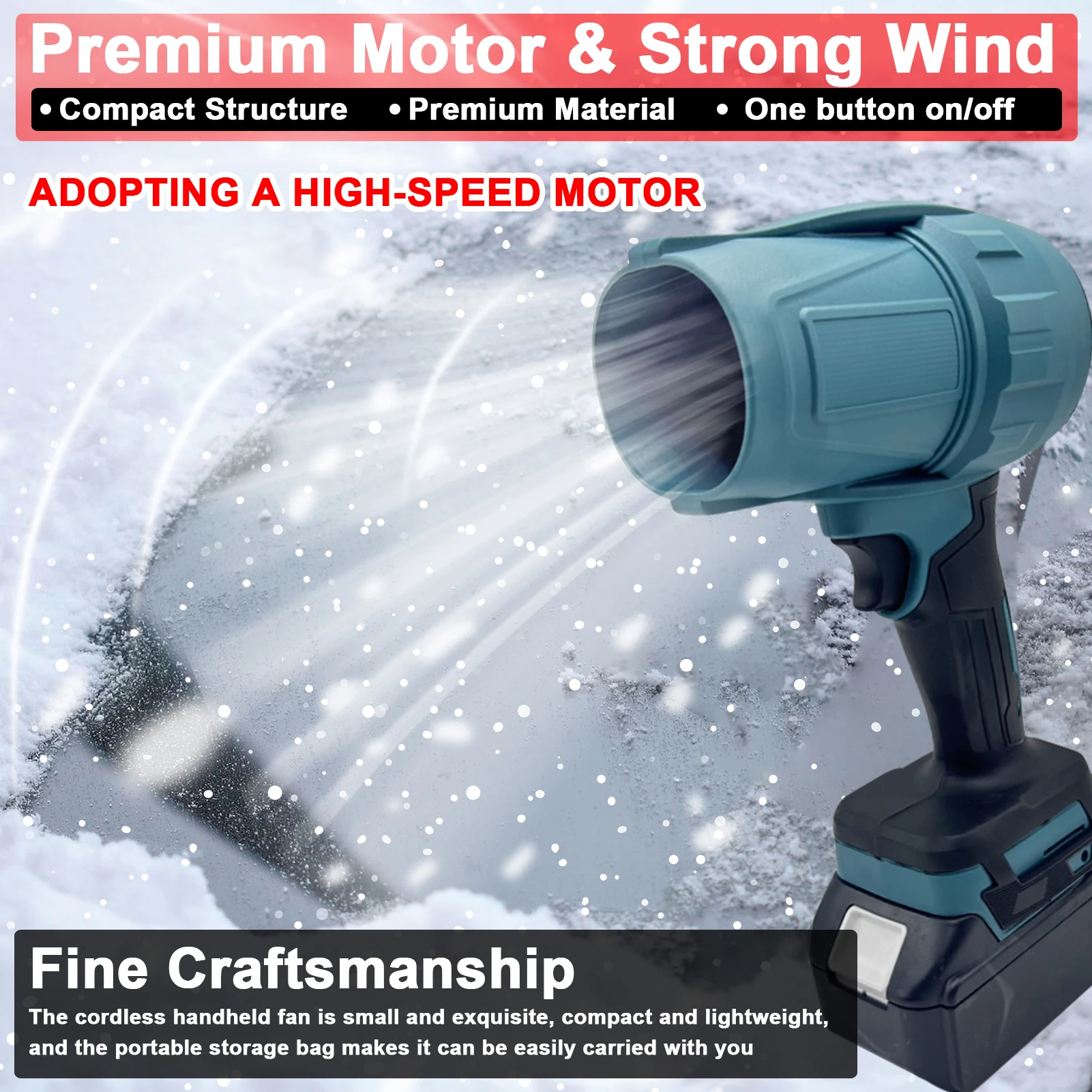 Handheld Ducted Turbofan High Power  Lithium Violent Fan Multifunctional Car Washer High Power Dust Blower Keyboard Clean