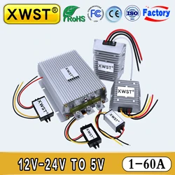 DC DC Buck Converter 12V 24V to 5V Voltage Regulator 1-60A Power Inverter Step Down Transform Module for Car Golf Cart CE RoHS