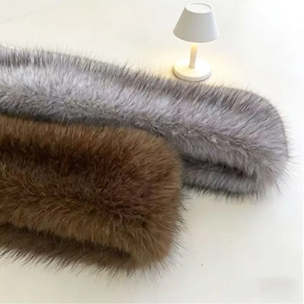 Fashion Imitation Fox Fur Scarf Thickened Cold-proof Neck Collar Keep Warm Soft Cross Scarf for Women Girls