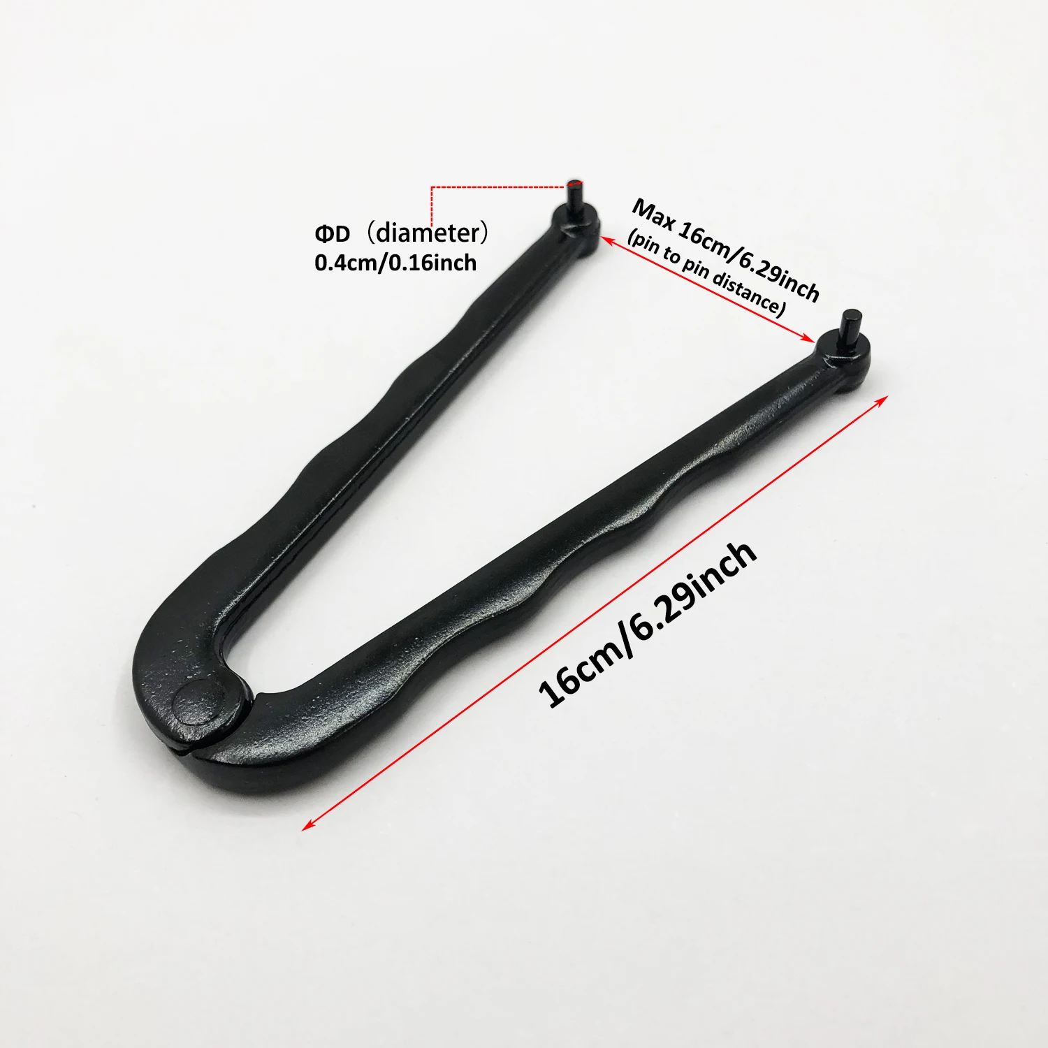 Universal Black Finish Steel Adjustable Face Spanner Wrench Pin Pliers For Round Nuts with Drilled Holes (4mm)