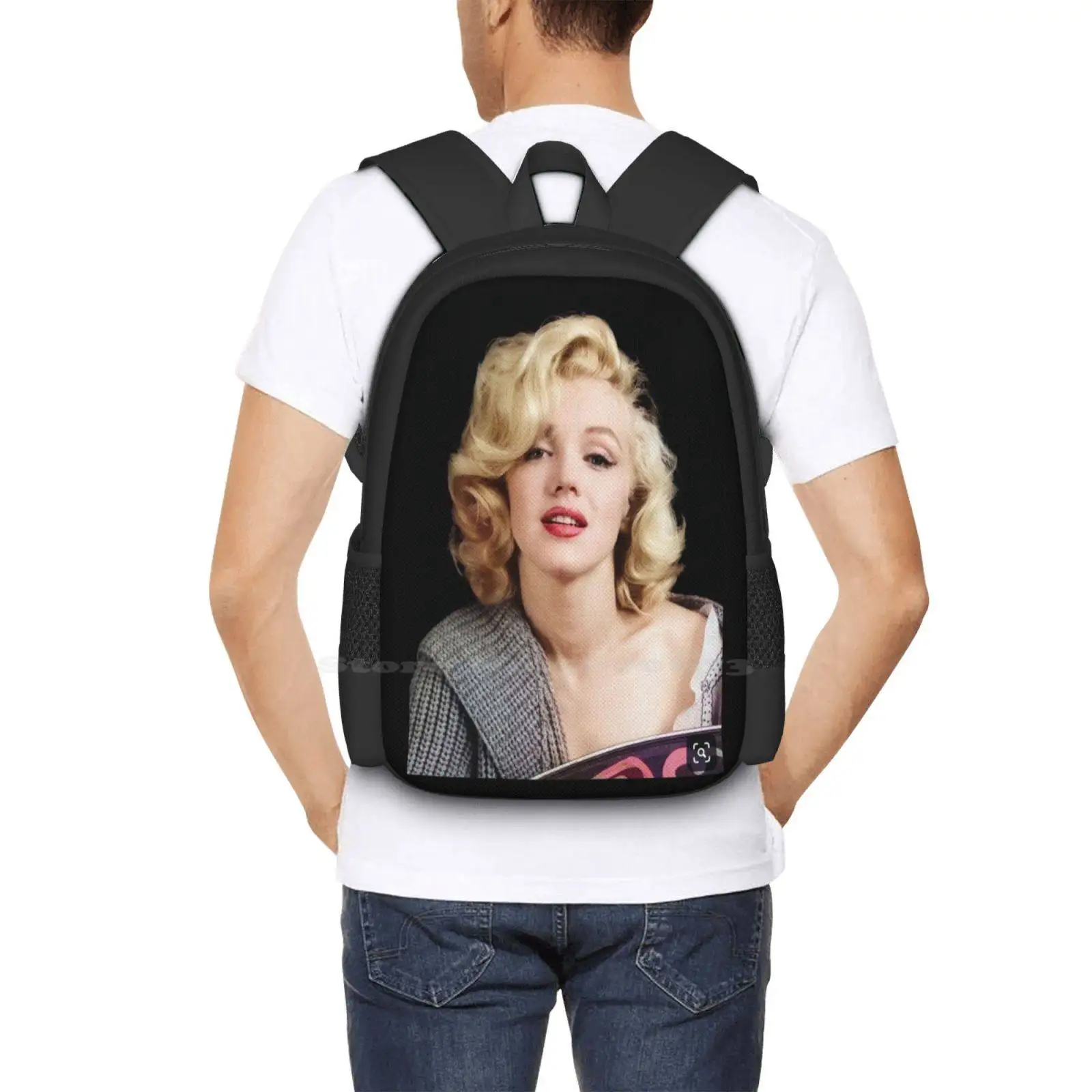 Sultry martlin Monroe Studio foto pertama kalinya berwarna dalam 2021 ransel untuk siswa sekolah Laptop tas perjalanan Marylin