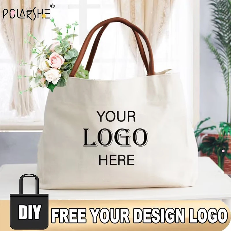 

Polarshe Custom Canvas Tote Bag Personalized Canvas bag Single Shoulder Shopping Bag Large Capacity Handbag For Travel,Commute