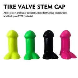 4Pcs Funny Car Valve Stem Caps Luminous Tire Valve Cap Rubber Dust-Proof Valve Caps Spoof Air Core Motorcycles Accessory