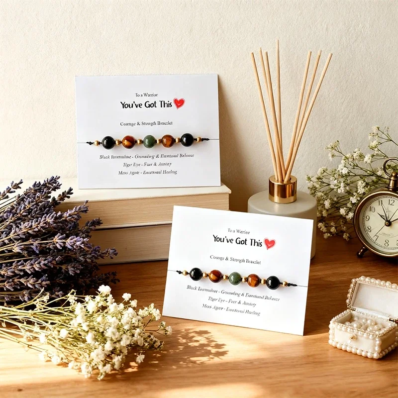Courage And Strength Bracelet Inspirational Support Gift Awareness Fear And Anxiety Relief Friend Emotional Healing Bracelet