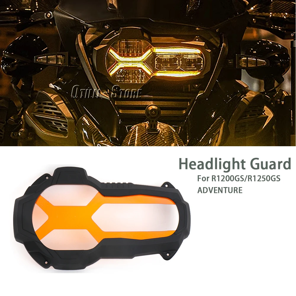 

For BMW R1200GS ADVENTURE R 1200 GS ADV Protection Cover R1250GS Adventure 2018- Motorcycle Orange Headlight PC Guard Protector