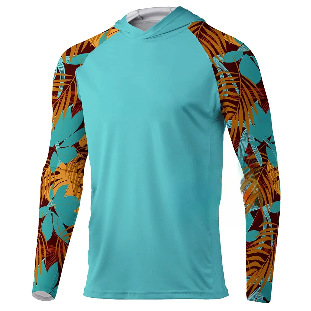 

Hooded Fishing Shirt Long Sleeve Uv Protection Man Outdoor Summer Fishing Clothing Men's Fishing Apparel UPF 50+