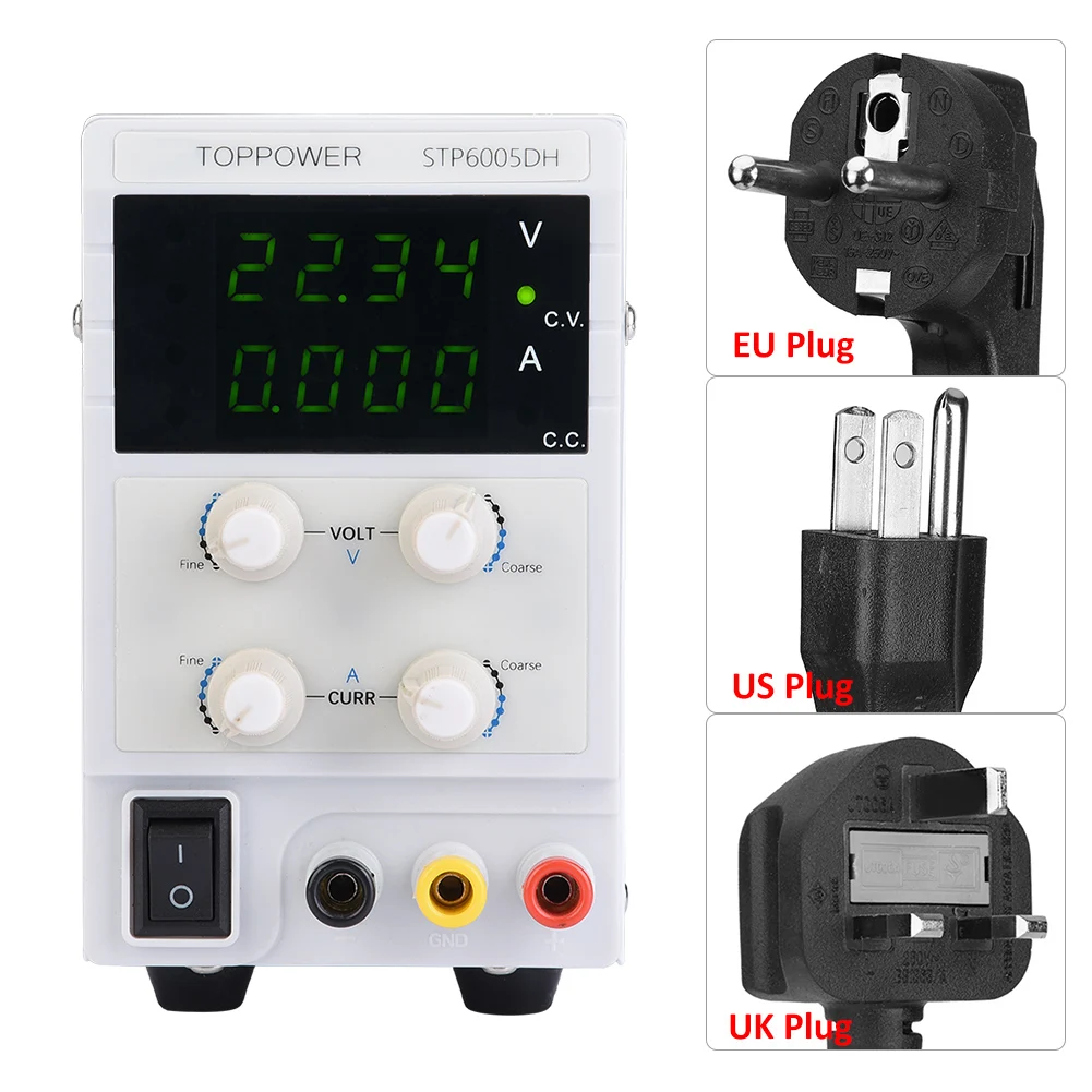 

Блок питания STP6005DH 4 светодиода, высокоточный регулируемый источник питания, 300 Вт, 0–0–5 А, 110/регулируемый источник питания
