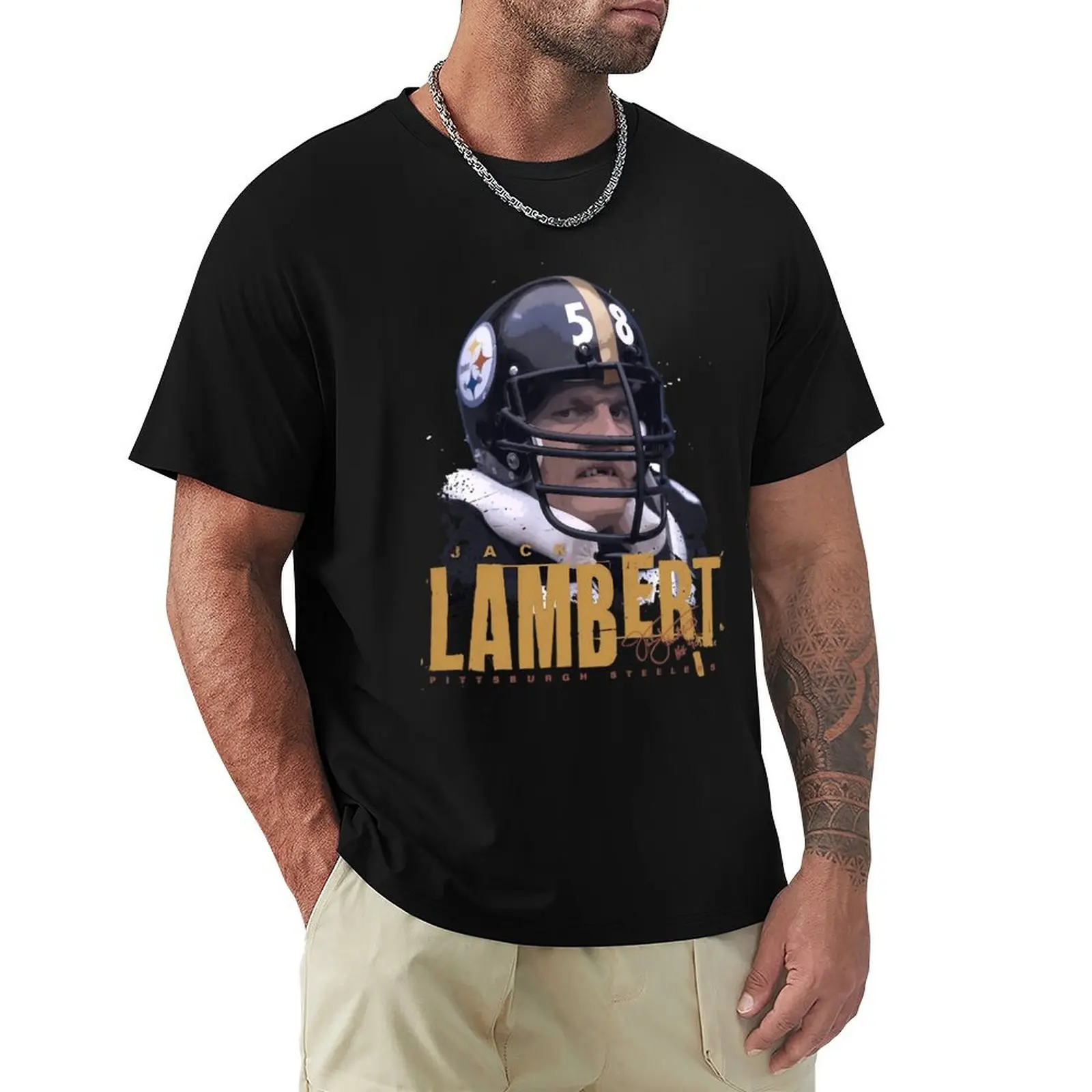 Jack Lambert T-Shirt Fashion Casual Short Sleeve T-Shirt