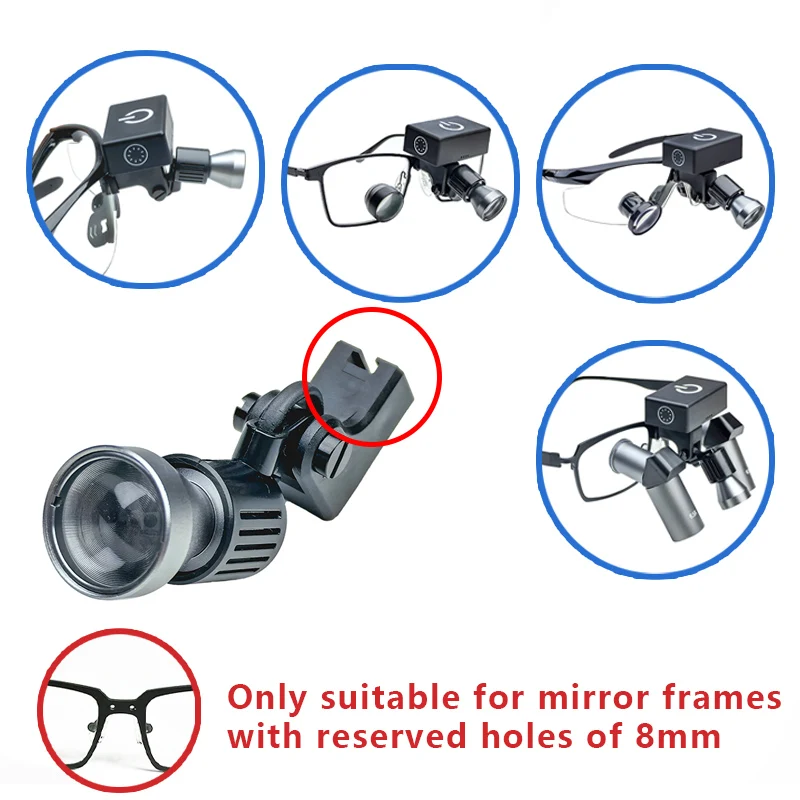 Burite 3 واط المصباح الرقبة كشافات معلقة مع تصفية الجراح الجراحي Loupes مختبر استخدام مشبك حزام المصابيح الأمامية نمط #6