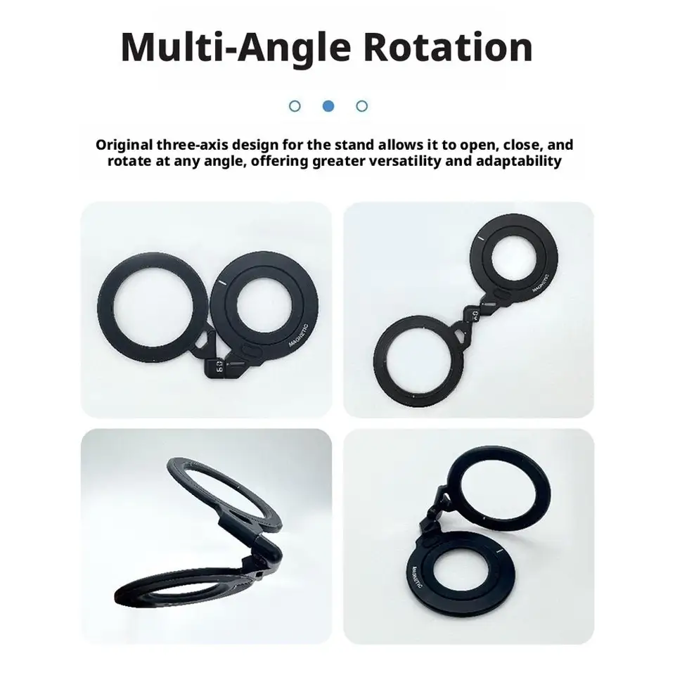 Soporte Plegable con Anillo Magnético de Doble Cara, Giratorio, para Teléfono 6