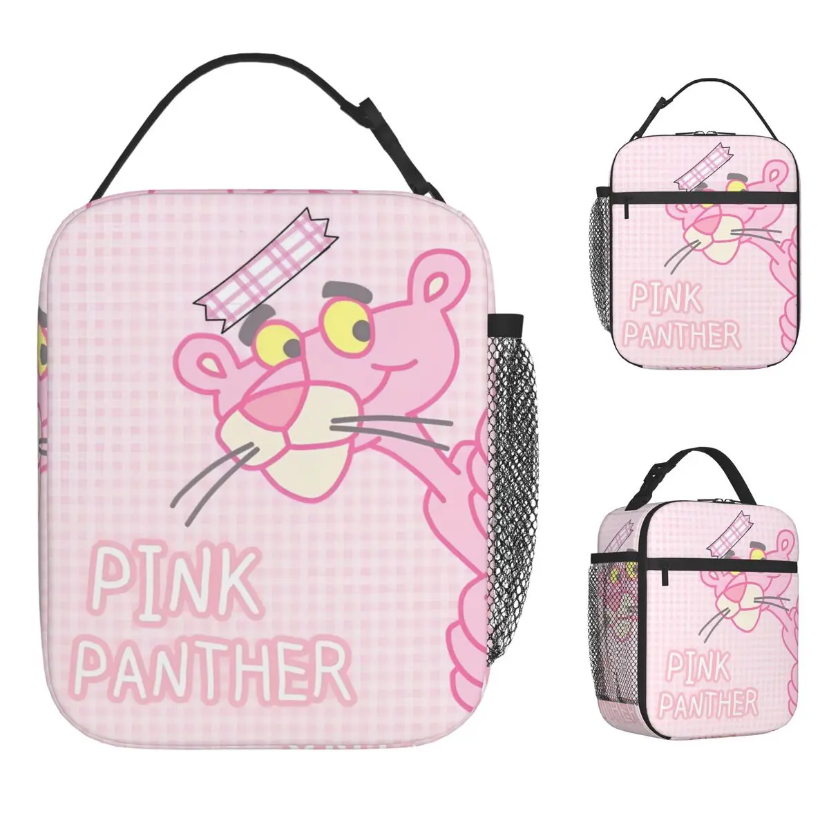 

Изолированные сумки для обеда Pinks Panthers Термосумка Контейнер для обеда Герметичная сумка-тоут Ланч-бокс для девочек и мальчиков Работа на открытом воздухе