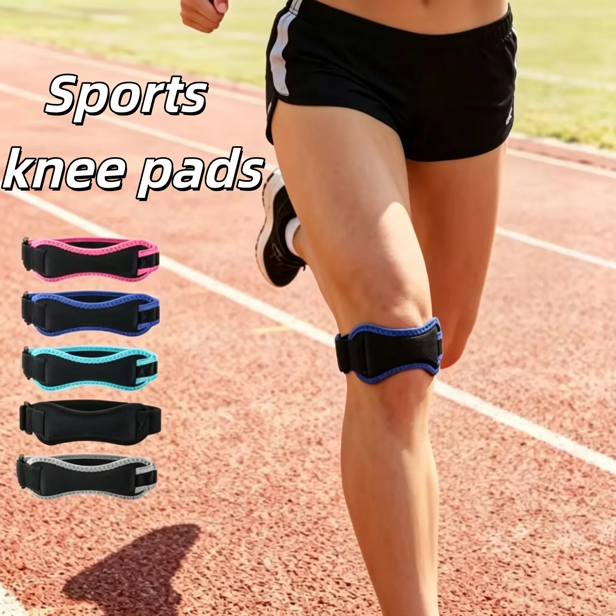1 piece adjustable patellar tendon support, shock absorbing compression knee brace for basketball and running training fitness