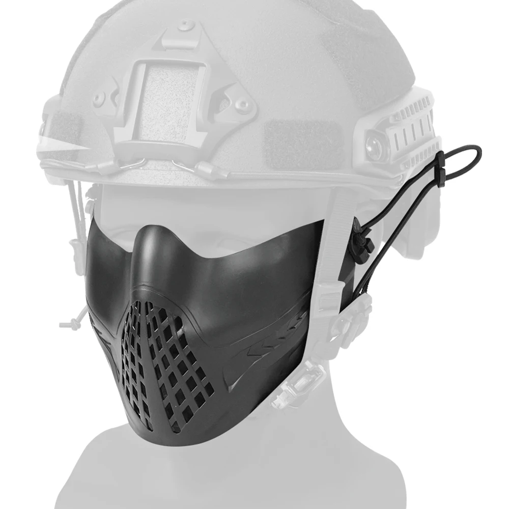 BOOIU Tactical Face Mask Windproof Dustproof Personal Protection for Airsoft Paintball Outdoor CS Games Adjustable Comfort