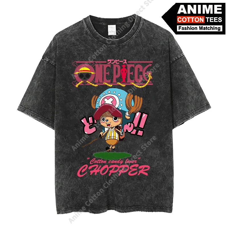 

Japanese Anime ONE PIECE - Cute Tony Tony Chopper Print T Shirt Harajuku Casual Men Women Short Sleeve Cotton Vintage Loose Tees