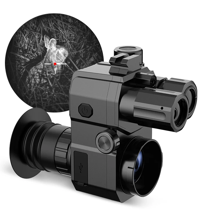 

TEN RINGS Night Vision Monocular Clip-on Scope Hunting Scope with Built-in Range Finder