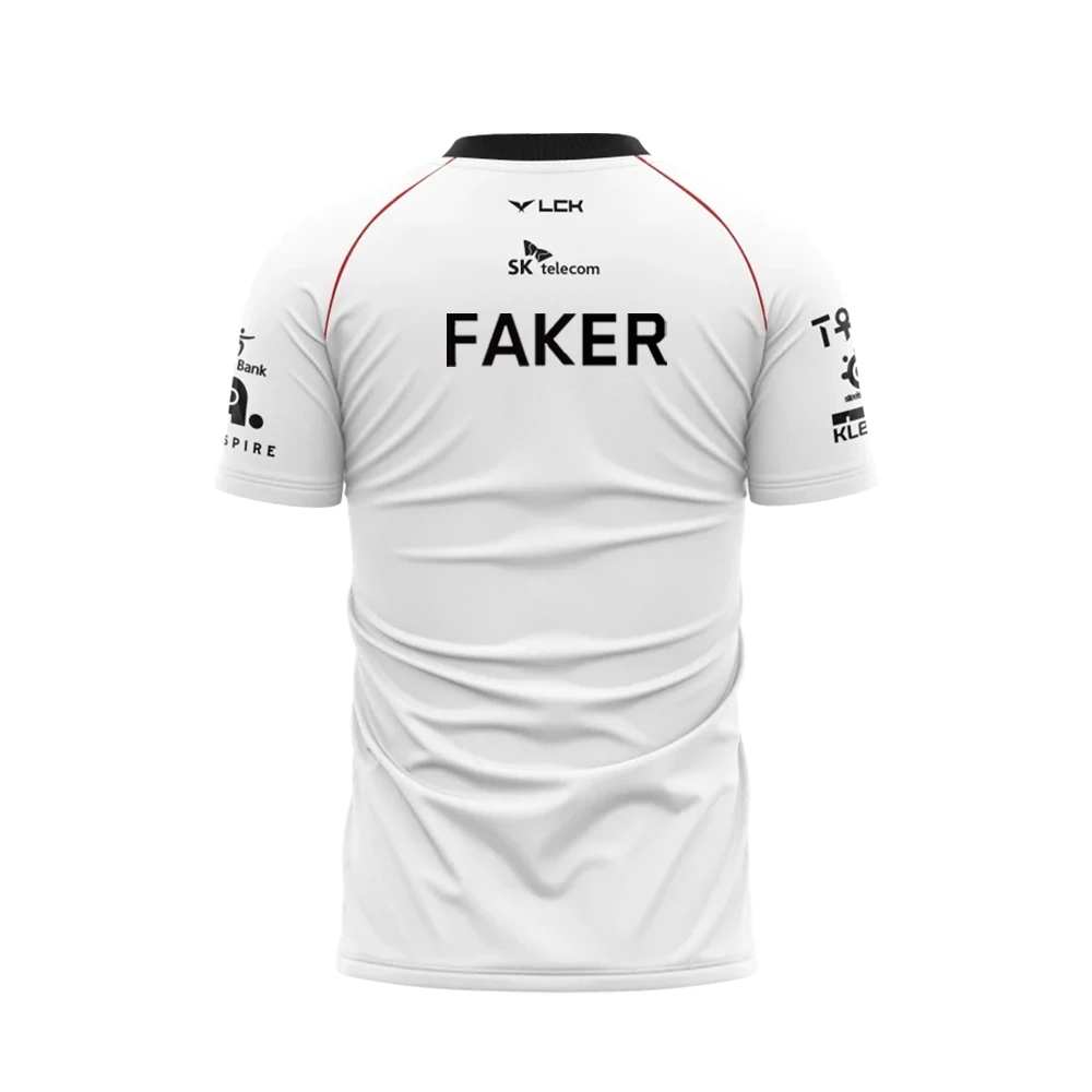 2024 New T1 E-Sports Club Team Uniform League Of Legends World Finals Jersey T Shirt LOL Games Faker Fan Support Men Clothes