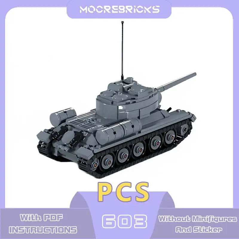 Collection Series T-34-85 Tank Building Blocks Medium Artillery Vehicle Model Bricks Military Series Toy Children's Holiday Gift