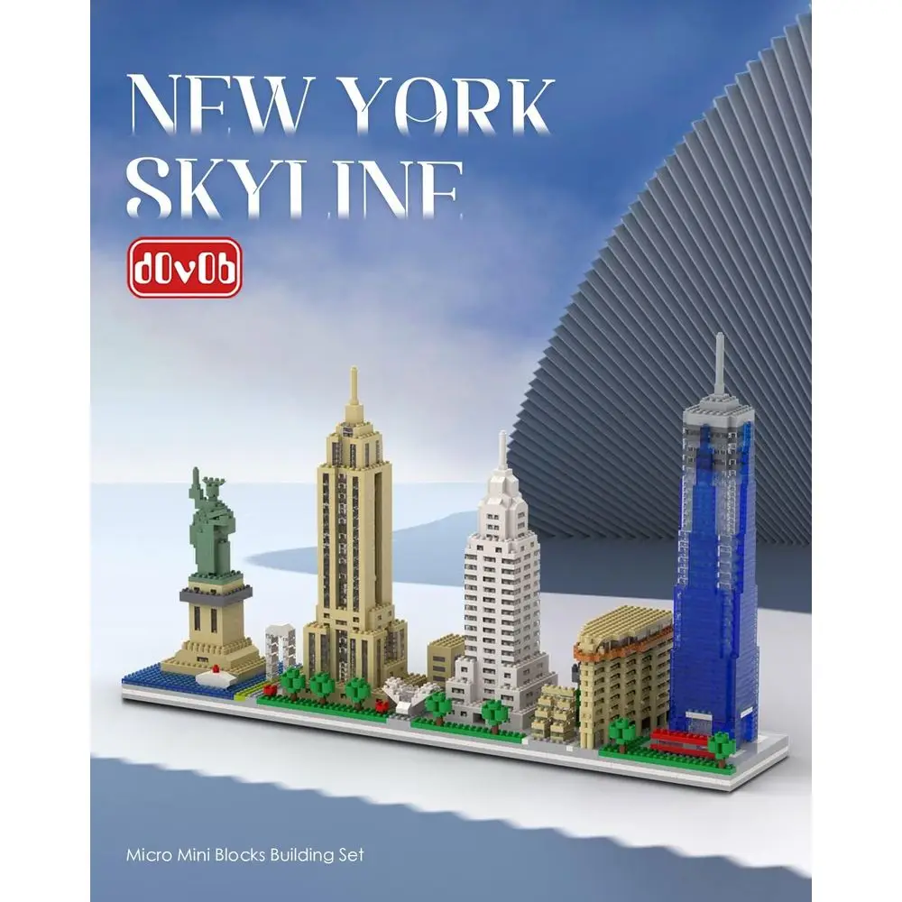Kit di costruzione micro mini blocchi New York Skyline, 3048 pezzi, modello puzzle 3D per bambini e adulti