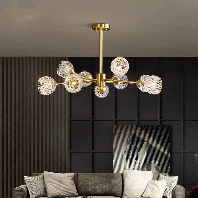 

BOSSEN Scandinavian light luxury glass pendant light for living room, bar room decoration, LED ceiling pendant light.