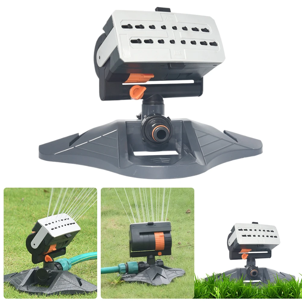 Mini Oscillating Sprinkler Adjustable Automatic Garden Sprinkler 16 Holes Large Coverage Lawn Sprinkler for Outdoor Yard Garden