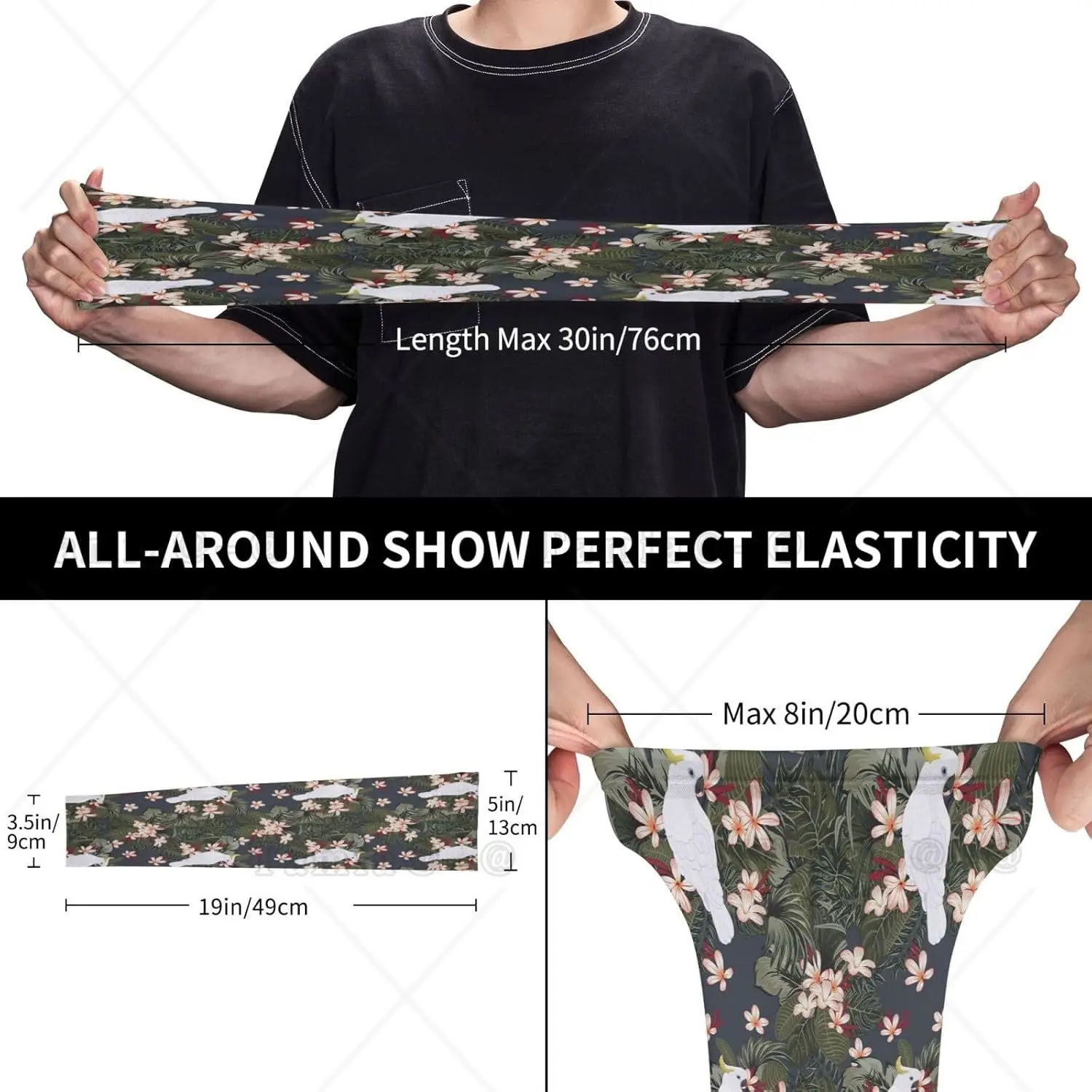 Cooling Arm Sleeves for Men Women Uv Protection White Cute Cockatoo Parrot Plant Tattoo Sleeves To Cover Gardening Compression