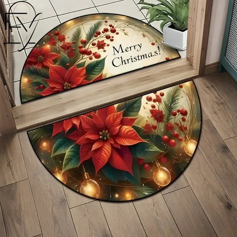 2PC Semicircle House Children's Mat Door Mat Carpet in The Living Room Floor Mat Diatomite Front Door Mat