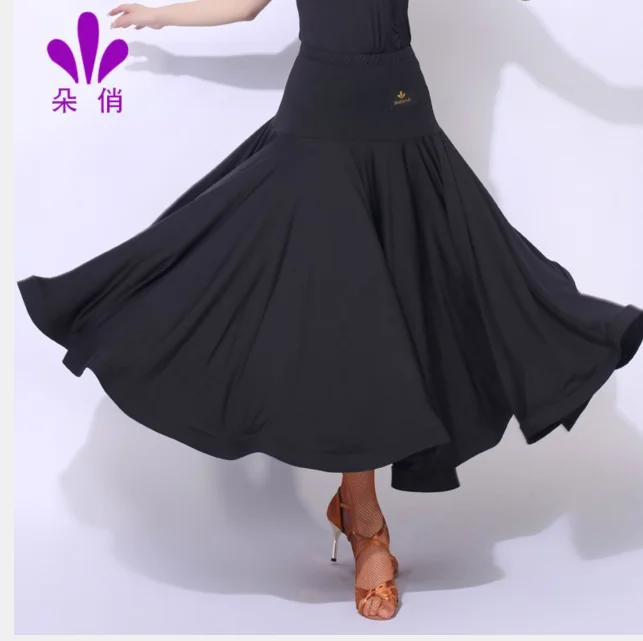 1pcs/lot woman fashion solid ballroom dance long skirt lady pleated waltz dance skirt