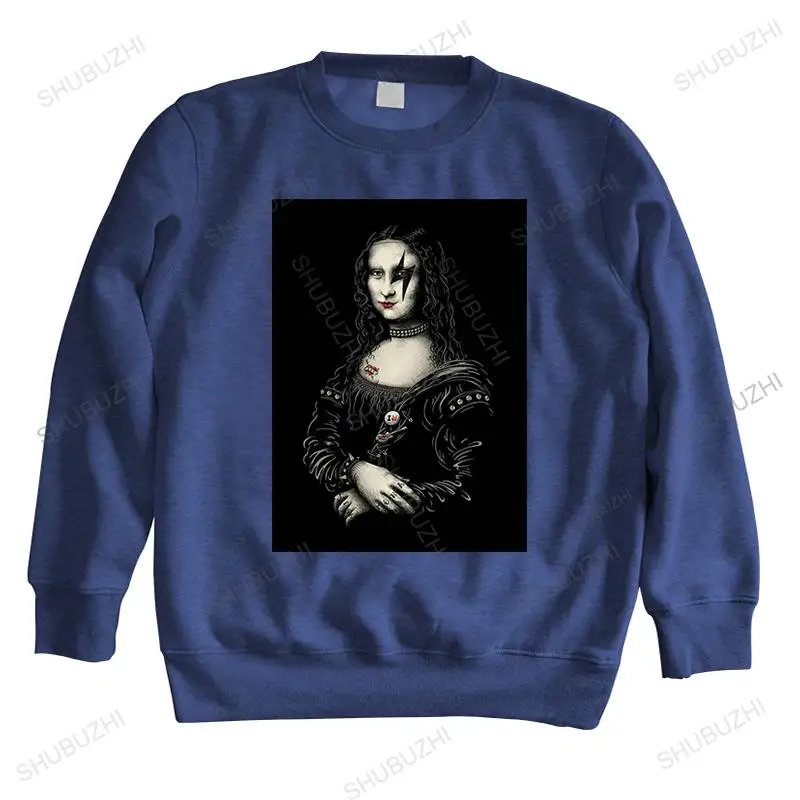 Renaissance Mona Lisa Rock Men sweatshirt Rock Man White long sleeve Custom XS-3XL Brand Clothing For Adult man funny hoodie