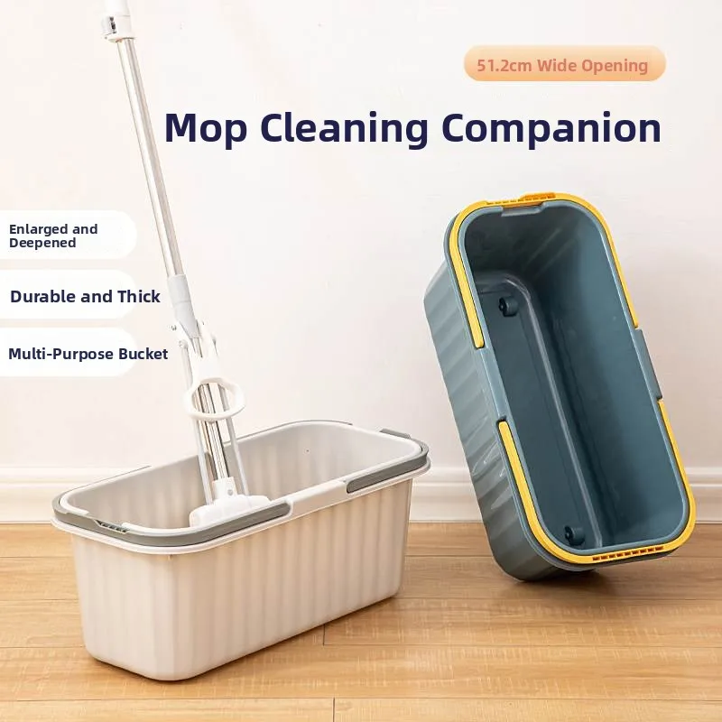

Extended Length Rectangular Plastic Mop Buet Large Capaci Wringing Buet Handheld Thiened Floor Cleaning Mop Buet