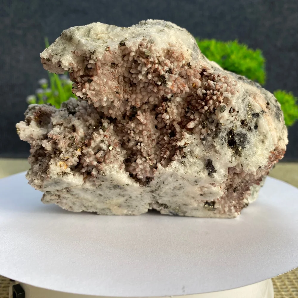 Natural Red Quartz Copper Pyrite Mineral Crystal Cluster  Wrapped Original Specimen Symbiotic Rough Ore Gemstone Decoration