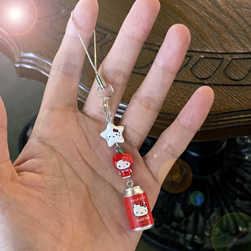 

Sanrios Hellokittys Phone Chain Pendant Cute Star Can Phone Chain for CellPhone Bag Key Jewelry Strap Hanging Decor Keyring Cord