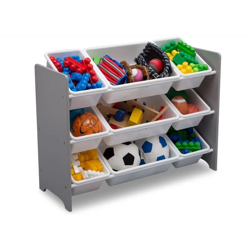 

MySize 9 Bin Plastic Toy Organizer - Greenguard Gold Certified, Grey