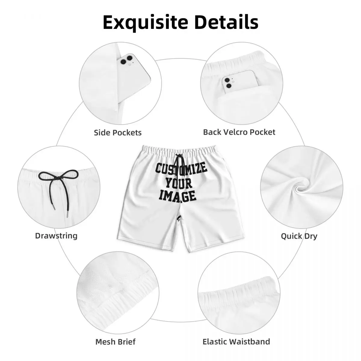 Personalizza la tua immagine costume da bagno Beach Quick Drying Trunks For Men 2024 Summer Beachwear costume da bagno pantaloncini a vita bassa