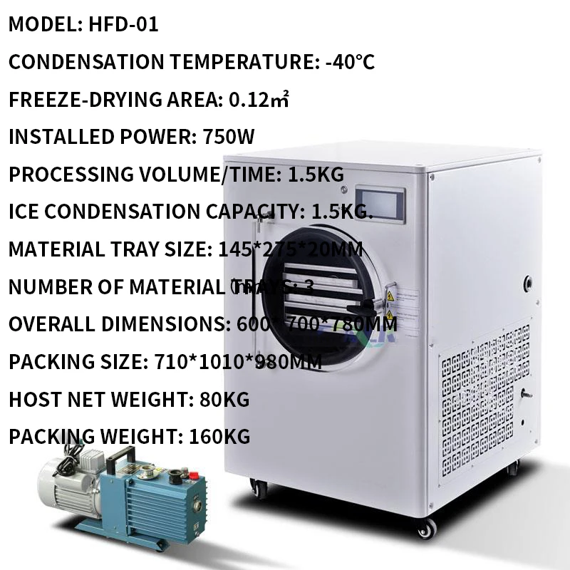4-6kg/Batch Vacuum Fruit Freeze Drying Dried Machines For Candy Mini Vegetables Lyophilizer Food Freezer Dryer 5 layers