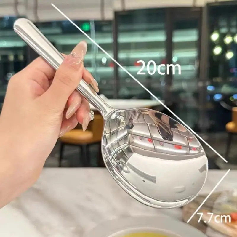 Stainless Steel Ladles For Serving Soup Rice Serving Spoon Drain Hole Heat Insulated Handle Kitchen Utensils For Daily Use
