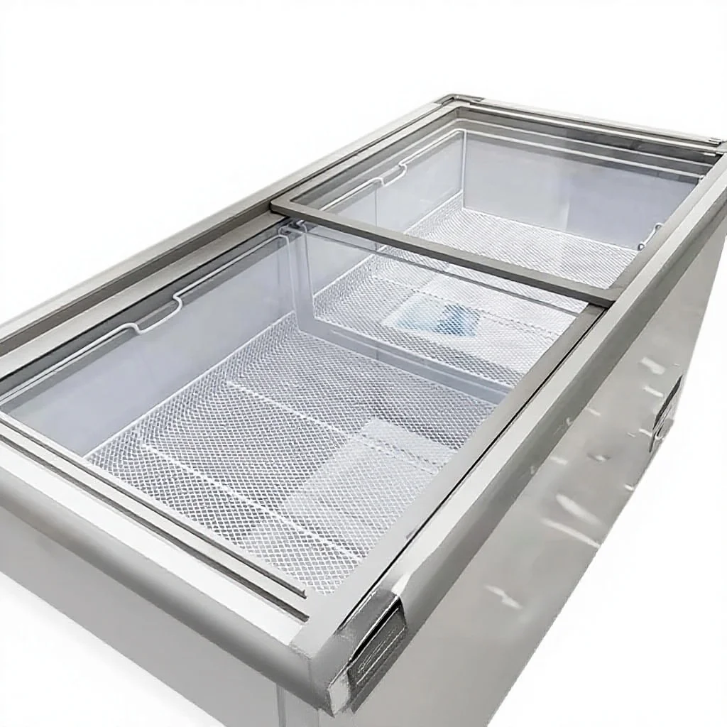 FL Island Style Refrigerated Cabinet Auto Defrost Open Display Fridge For Grocery Shop Frozen Snack Merchandising Equipment