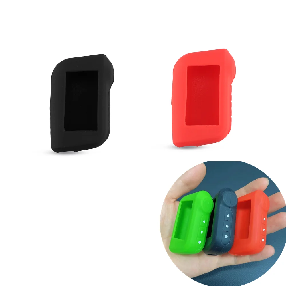 Silicone Auto Key Cover Case, Alarme de carro bidirecional, LCD Controle Remoto, Chaveiro Fob Holder, Versão russa, Starline A93, A63