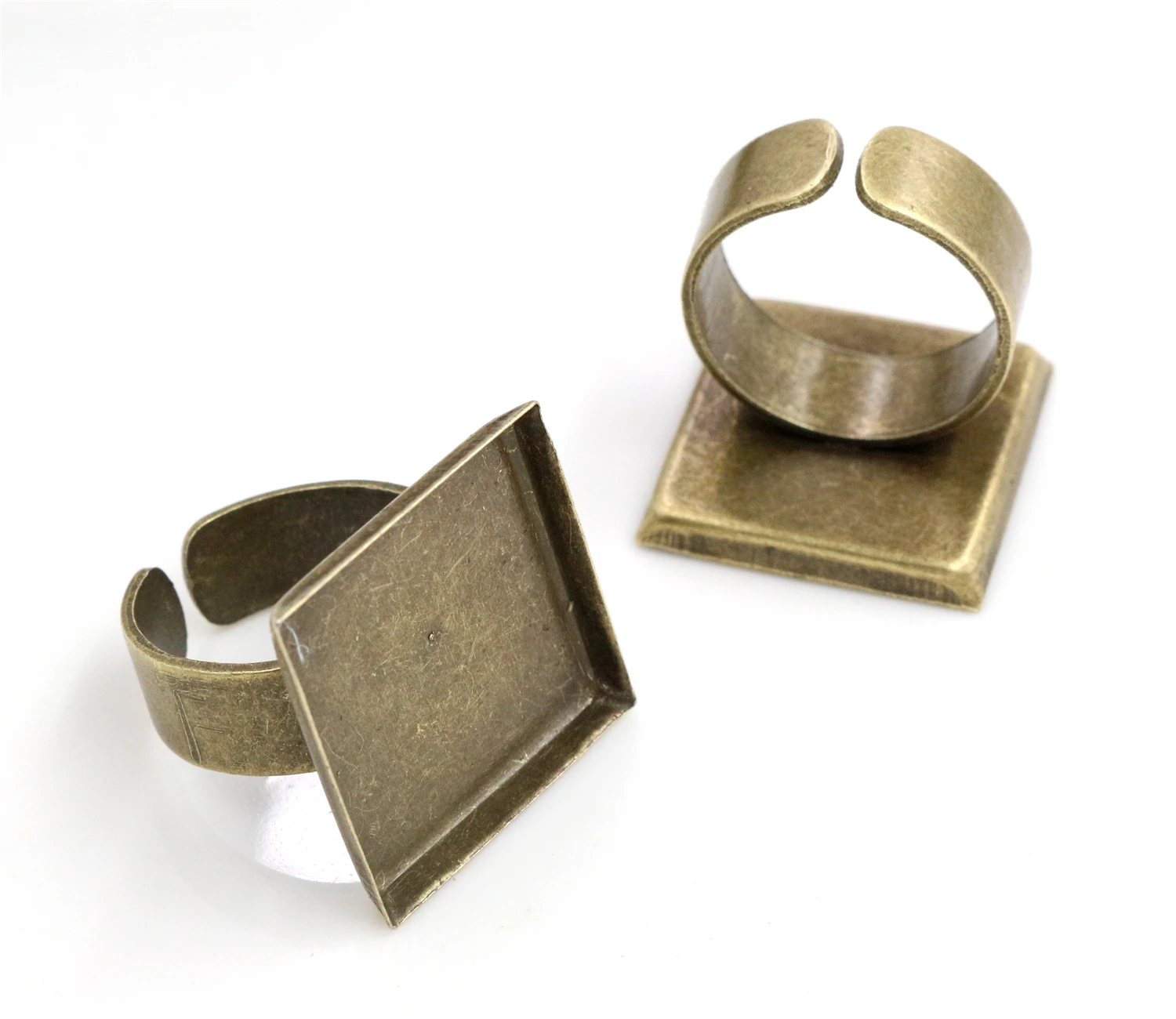 20mm 10 sztuk posrebrzane i brązowe kolory Plated plac regulowany pierścień ustawienia Blank/Base,Fit 20mm szklane Cabochons, przyciski — zdjęcie 6
