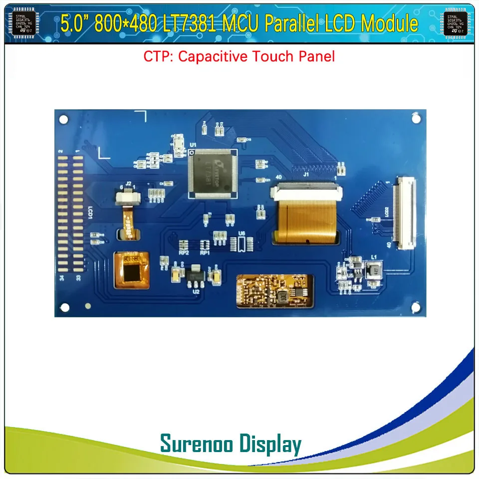 5.0 "بوصة 800*480 LT7381 MCU موازي TFT بالسعة اللمس وحدة LCD عرض لوحة الشاشة متوافق Alientek STM32 مجلس