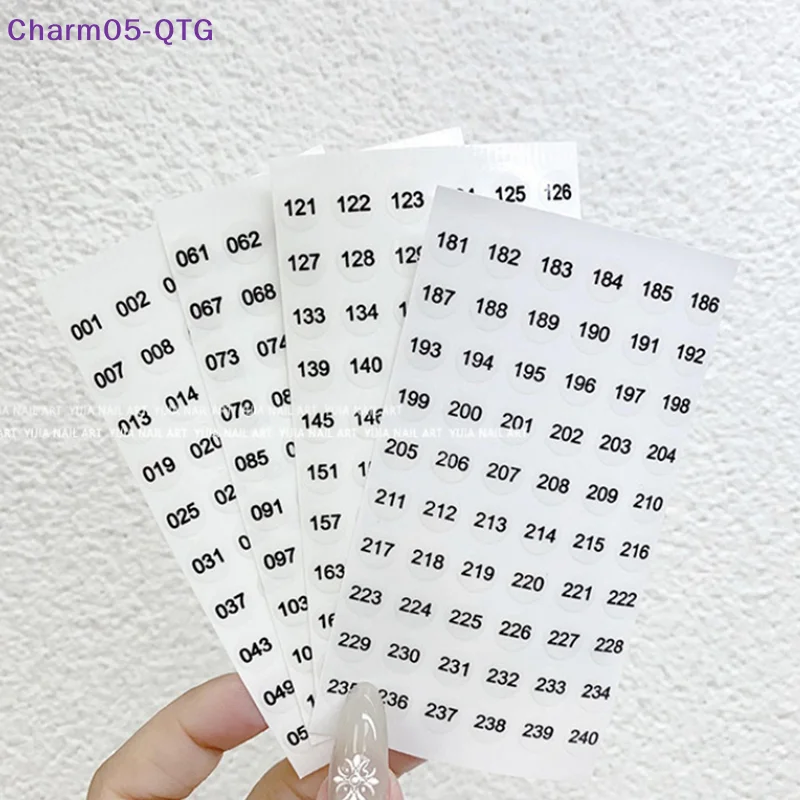 Hot！1/4sheets Waterproof Laser Number Label Stickers For DIY Craft Self Adhesive Nail Polish Lipstick Color Number Tags Sticker