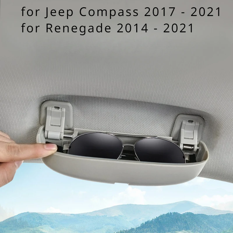 Car Sunglasses Case Glasses Holder for Jeep Compass 2017 - 2023 Renegade 2014 - 2023 Glasses Storage Box Accessories