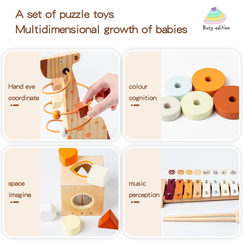 Musikinstrument-Spielzeugset, 3–6 Montessori-Geschenk für frühes Lernen, pädagogische Werkzeuge aus Holz für Kindergartenmusik, perfekt als Gi