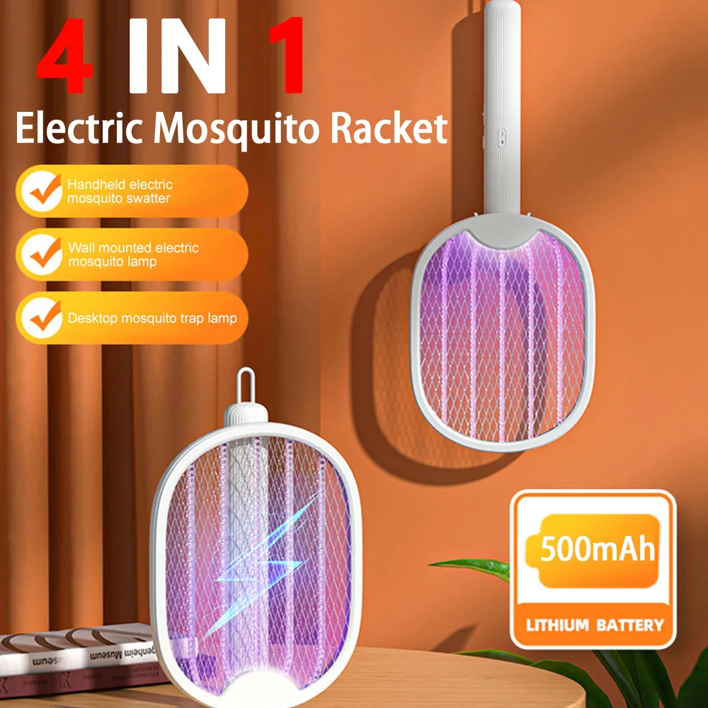 

Electric Mosquito Racket USB Rechargeable Bug Zapper Fly Swatter Mosquito Killer Lamp Mosquito Reppeller for Home Office