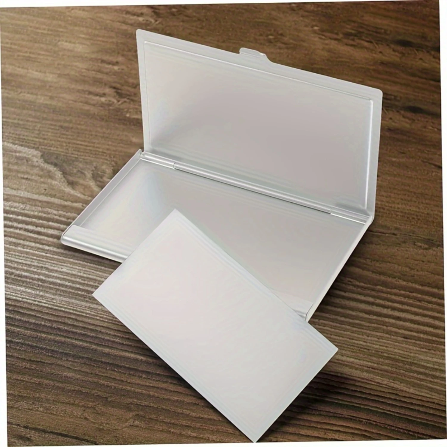 

Aluminum Business Card Holder Box - Pack of 5/8, Durable Organizer Dispenser for DIY Labeling, Blank Metal Case for Cards and Ta
