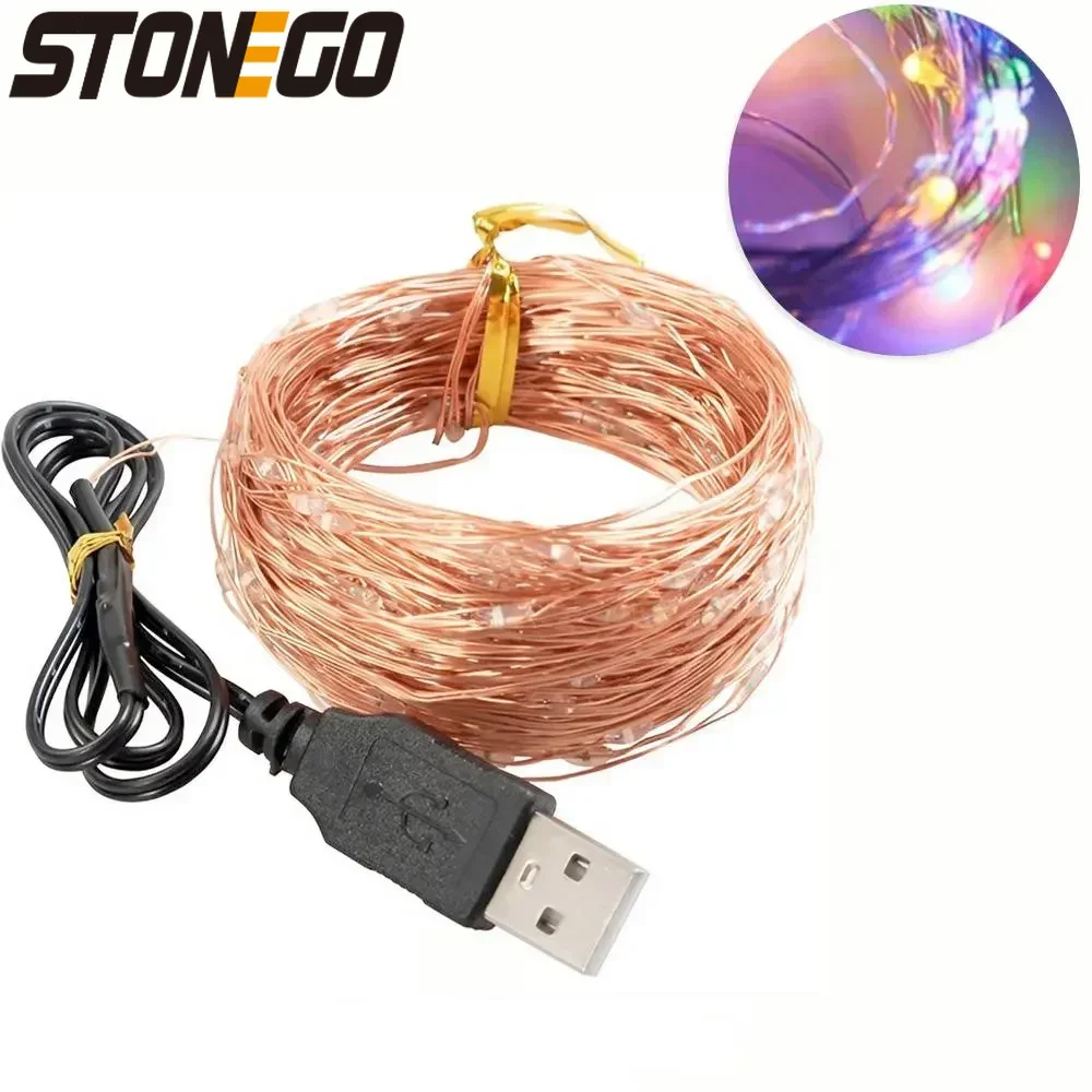 

2 5 10 20 м светодиодный звездный сказочный свет, гибкая медная проволока с питанием от USB, крутая красочная лампа