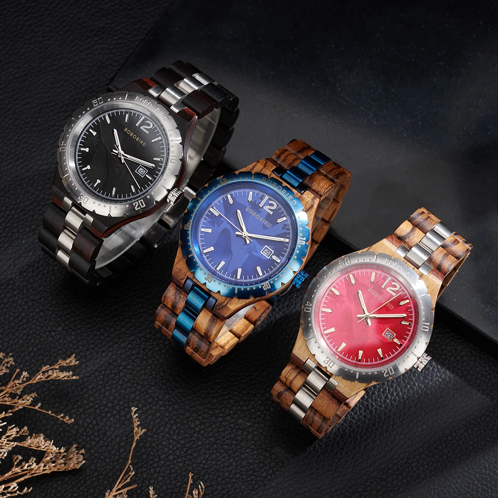 Custom Wood Watch for Dad Boyfriend Gift Personalized Engraved Text Groomsmen Quartz Wristwatch Support Dropshipping